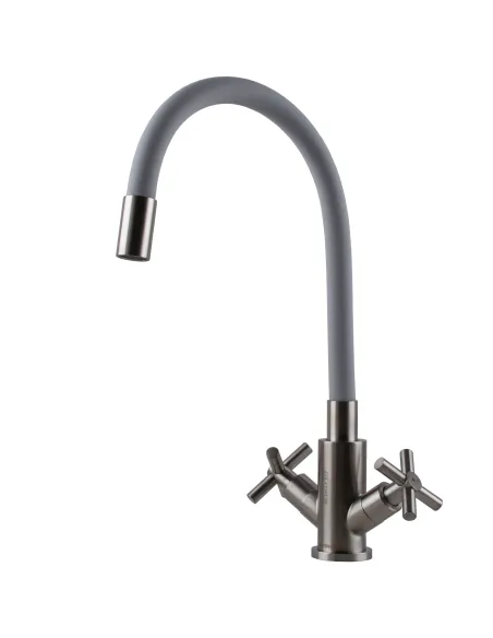 Смеситель для кухни с гибким изливом Globus Lux Dukat SD4-203SG нержавеющая сталь