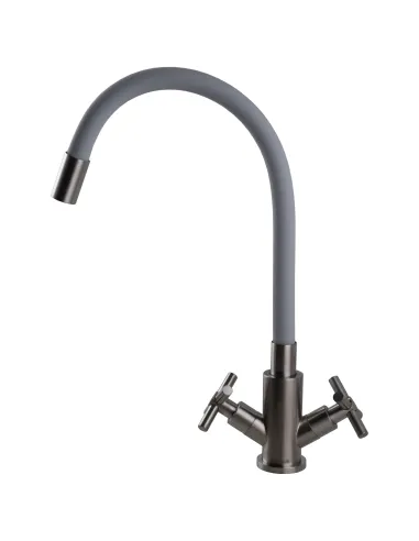 Смеситель для кухни с гибким изливом Globus Lux Dukat SD4-203SG нержавеющая сталь