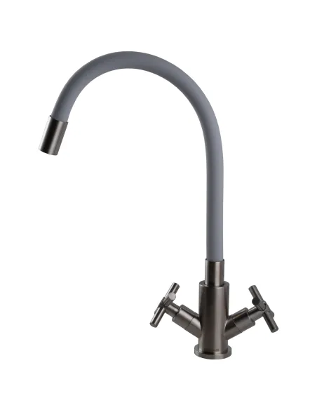 Смеситель для кухни с гибким изливом Globus Lux Dukat SD4-203SG нержавеющая сталь