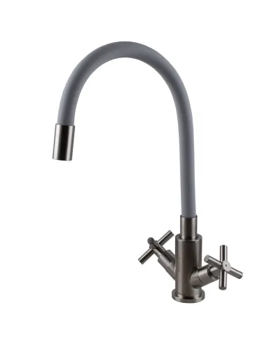 Смеситель для кухни с гибким изливом Globus Lux Dukat SD4-203SG нержавеющая сталь