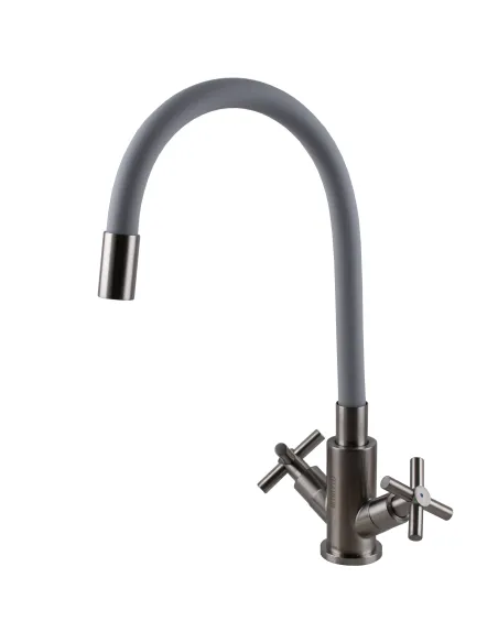 Смеситель для кухни с гибким изливом Globus Lux Dukat SD4-203SG нержавеющая сталь