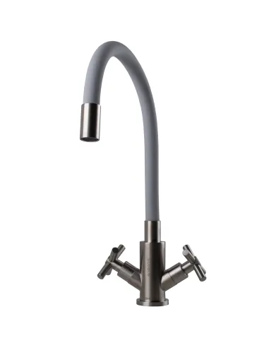 Смеситель для кухни с гибким изливом Globus Lux Dukat SD4-203SG нержавеющая сталь