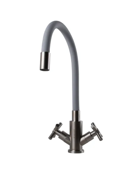 Змішувач для кухні з гнучким виливом Globus Lux Dukat SD4-203SG нержавіюча сталь