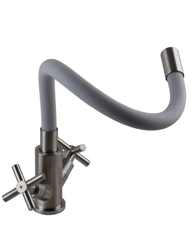 Смеситель для кухни с гибким изливом Globus Lux Dukat SD4-203SG нержавеющая сталь