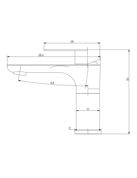 Смеситель для умывальника Globus Lux Swiss SQW-101-304 нержавеющая сталь