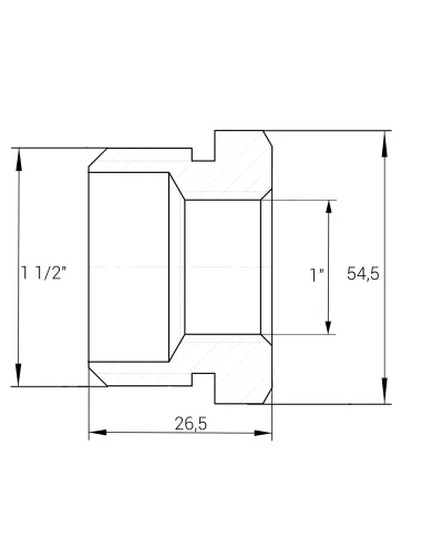 Футорка Optimum NF753S ВН 1 1/2 х 1 дюйм никелированная