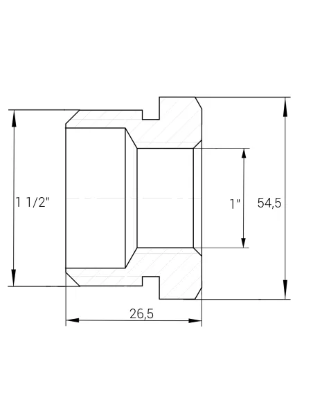 Футорка Optimum NF753S ВН 1 1/2 х 1 дюйм нікельована