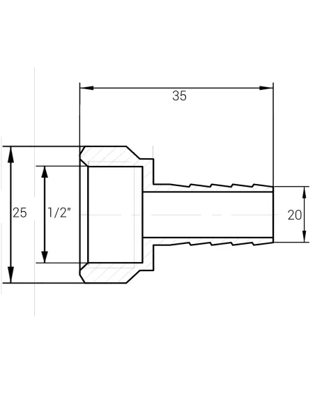 Штуцер Optimum LU3J1S 20 мм х 1/2 дюйма латунный