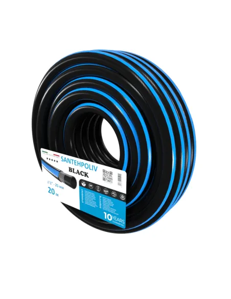Шланг для полива SantehPoliv BLACK 1 дюйм, 20 метров, армированный