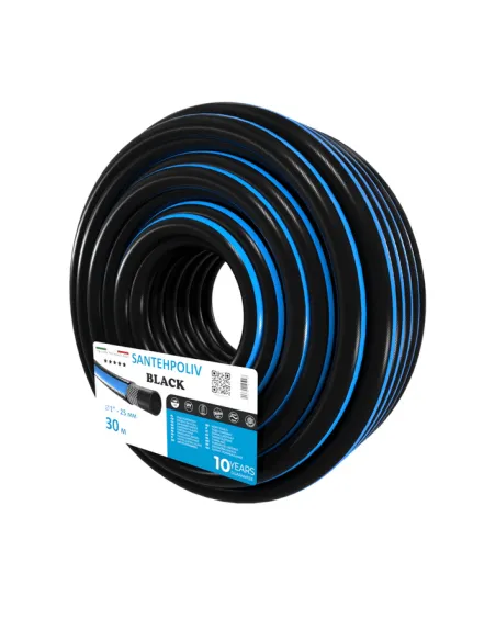 Шланг для полива SantehPoliv BLACK 1 дюйм, 30 метров, армированный