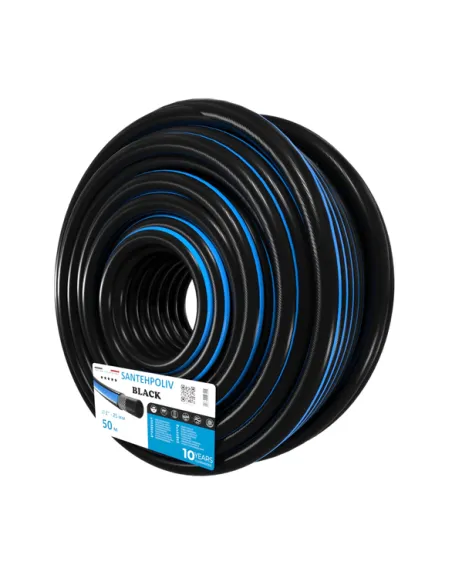 Шланг для полива SantehPoliv BLACK 1 дюйм, 50 метров, армированный