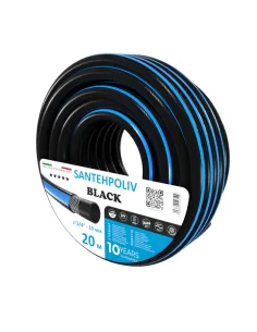 Шланг для поливу SantehPoliv BLACK 3/4 дюйми, 20 метрів, армований