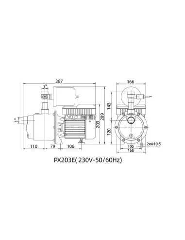 Насосная станция Shimge PX203-E 0,37 кВт, с частотным преобразователем, многоступенчатый насос