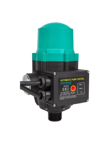 Электронное реле давления Shimge PS-01АL до 1,1 кВт, с розеткой и манометром