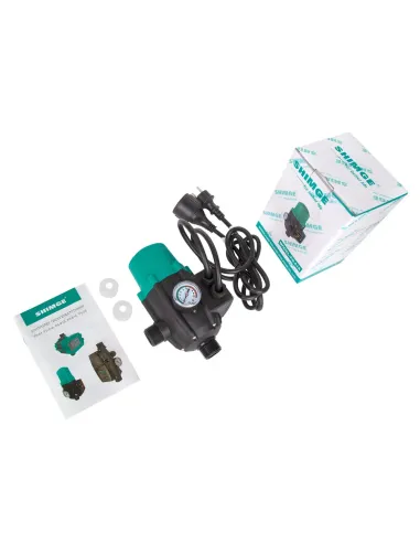 Електронне реле тиску Shimge PS-01АL до 1,1 кВт, з розеткою та манометром