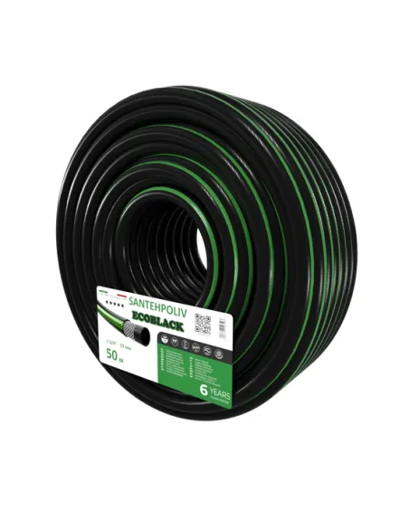 Шланг для полива SantehPoliv ECOBLACK 3/4 дюйма, 50 метров, армированный