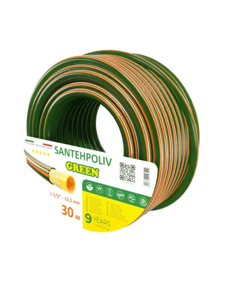 Шланг для поливу SantehPoliv GREEN 1/2 дюйма, 30 метрів, армований