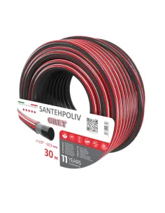 Шланг для полива SantehPoliv GREY 1/2 дюйма, 30 метров, армированный