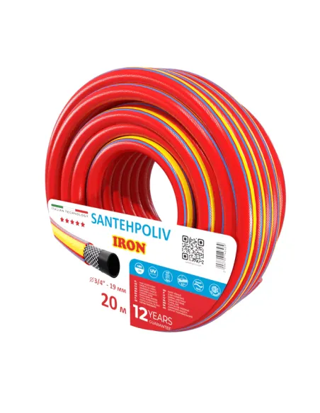 Шланг для поливу SantehPoliv IRON 3/4 дюйми, 20 метрів, армований