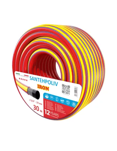 Шланг для поливу SantehPoliv IRON 3/4 дюйми, 30 метрів, армований