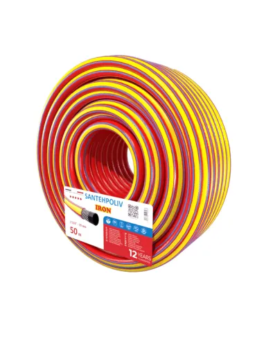 Шланг для полива SantehPoliv IRON 3/4 дюйма, 50 метров, армированный