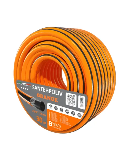 Шланг для поливу SantehPoliv ORANGE 3/4 дюйми, 30 метрів, армований