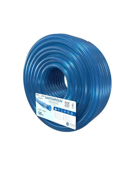 Шланг для полива SantehPoliv SILICON BLUE 3/4 дюйма, 50 метров, армированный