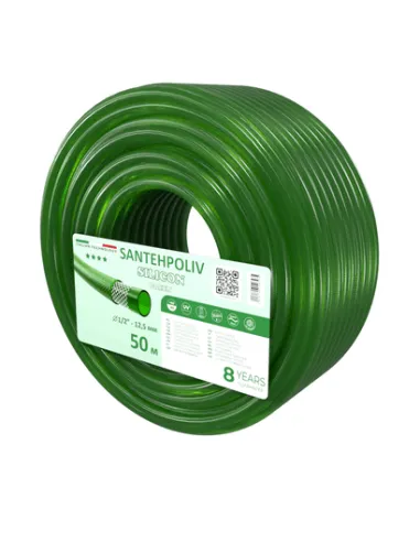 Шланг для полива SantehPoliv SILICON GREEN 1/2 дюйма, 50 метров, армированный