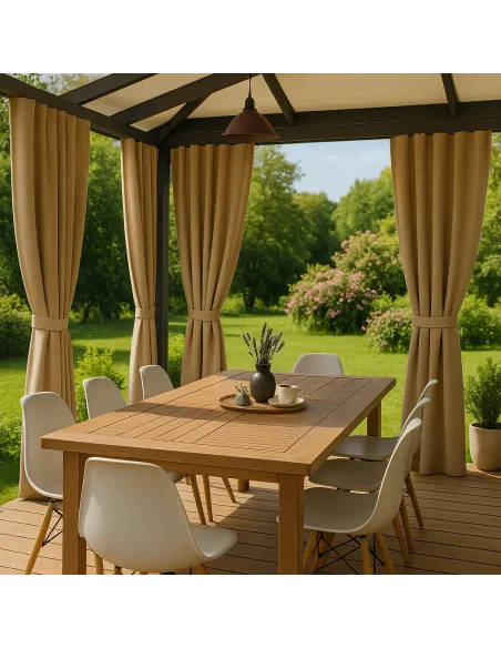 Защитная штора для беседки КТУ 2,8 х 1,45 метра, бежевая, люверсы