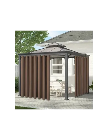 Захисна штора для альтанки КТУ 2,8х1,45 метра, коричнева, люверси.