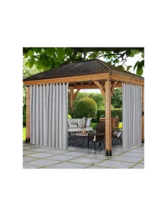 Садова штора для альтанки КТУ 2,6 х 1,45 метра, сіра, люверси