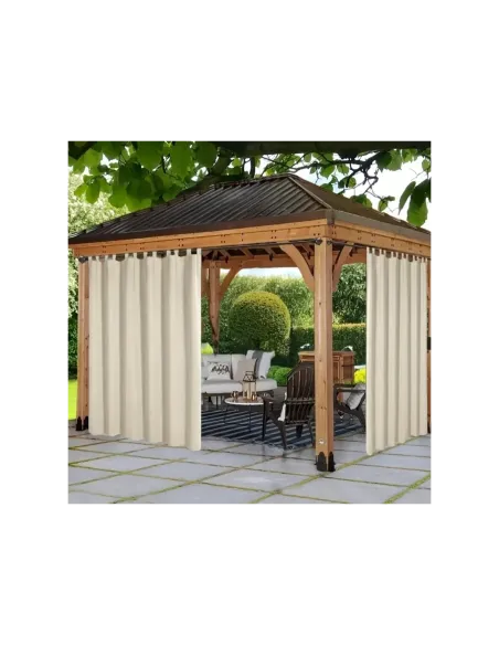 Уличная штора для беседки КТУ 2,2 х 1,45 метра, молоко, люверсы