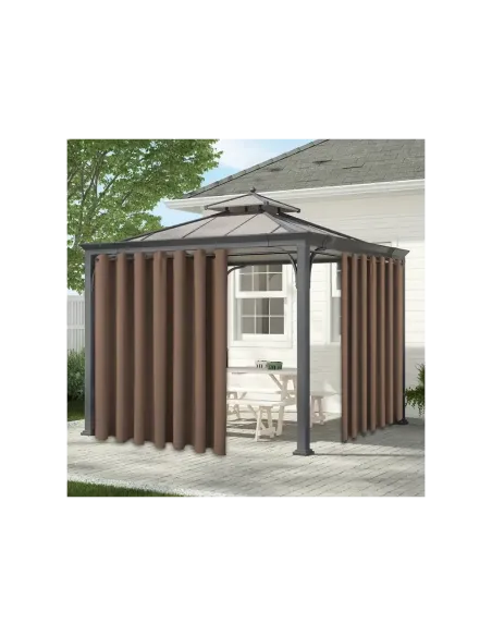 Уличная штора для беседки КТУ 2,2 х 1,45 метра, коричневая, люверсы