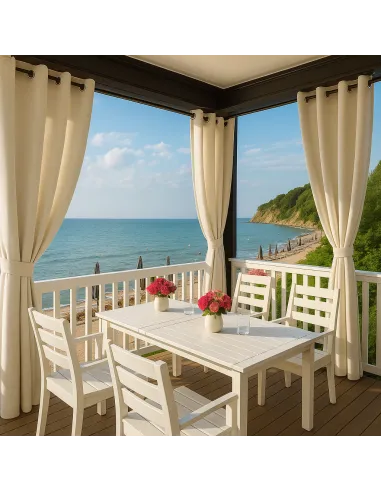 Уличная штора для беседки КТУ 2,2 х 1,45 метра, коричневая, люверсы