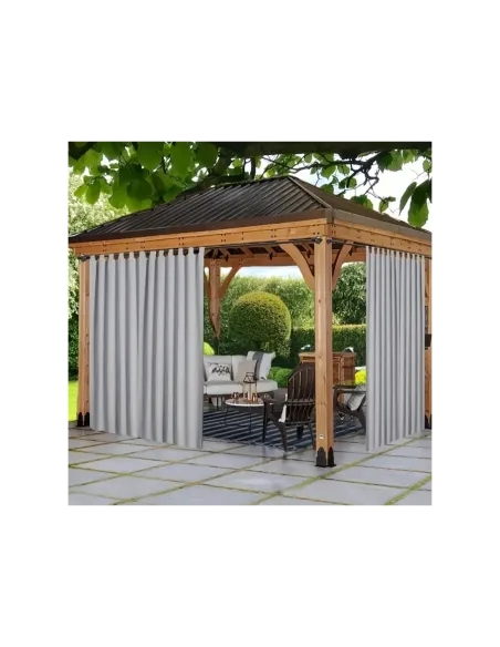 Уличная штора для беседки КТУ 2,2 х 1,45 метра, серая, люверсы