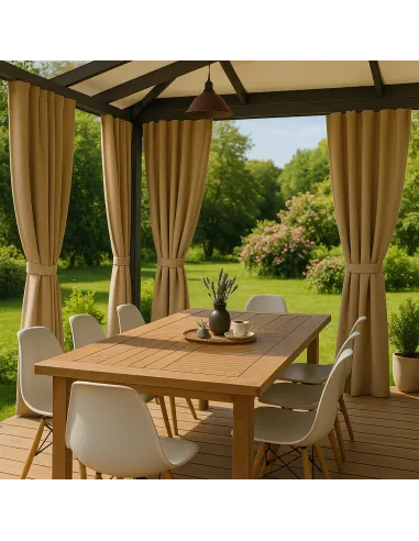 Вулична штора для тераси, веранди КТУ 2,4х1,45 метра, коричнева, люверси