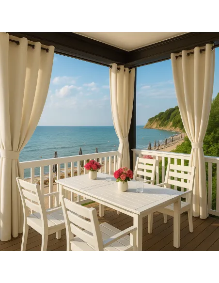 Вулична штора для тераси, веранди КТУ 2,4 х 1,45 метра, сіра, люверси