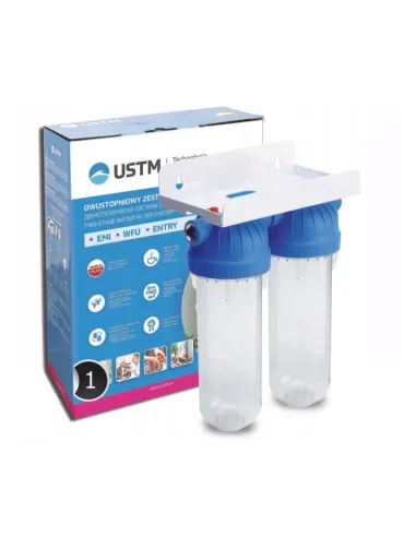 Фільтр колба USTM FS2-WFW1 1 дюйм, 2 ступені очищення, без картриджа