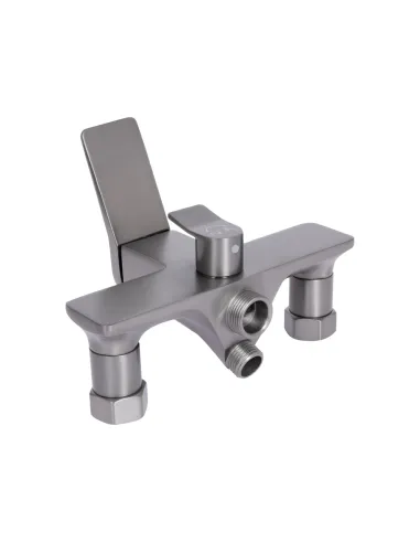 Смеситель для ванны Q-Tap Presto QTPRE2601GRP45583 Graphite с душевым набором, графит