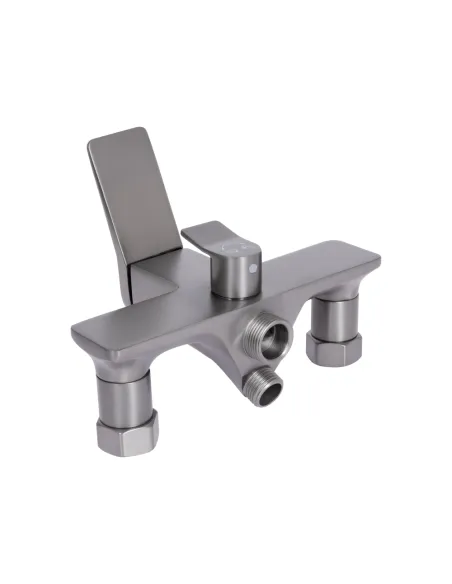 Смеситель для ванны Q-Tap Presto QTPRE2601GRP45583 Graphite с душевым набором, графит