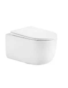 Унитаз Q-Tap Taurus Ultra Quiet QTTAU26W49116, 515×360×350 мм, безободковый, подвесной, сиденье Soft-close