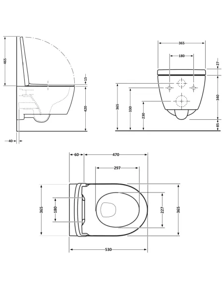 Унитаз Q-Tap Taurus Ultra Quiet QTTAU26W49116, 515×360×350 мм, безободковый, подвесной, сиденье Soft-close