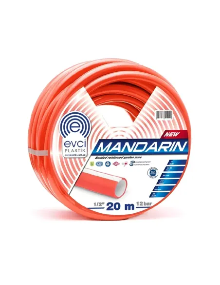 Шланг для полива EVCI Plastik Mandarin 3/4 дюйма, 20 метров, армированный