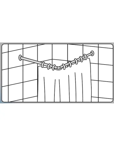Штанга для шторки кутова Mixxus CRA-A-80x80 (AC3590) 80х80 см, алюміній