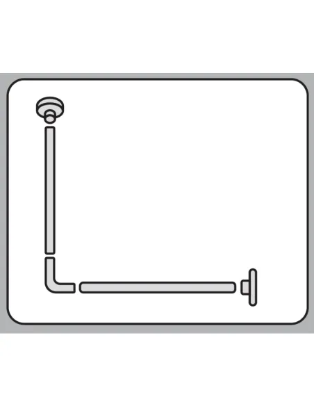 Штанга для шторки кутова Mixxus CRA-A-90x90 (AC3591) 90х90 см, алюміній