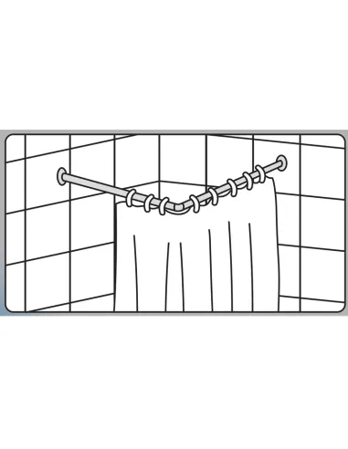 Штанга для шторки кутова Zerix CRS-A-80x80 (ZX6100) 80х80 см, нержавіюча сталь.