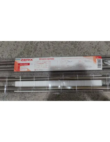 Штанга для шторки угловая Zerix CRS-A-90x90 (ZX6101) 90х90 см, нержавеющая сталь