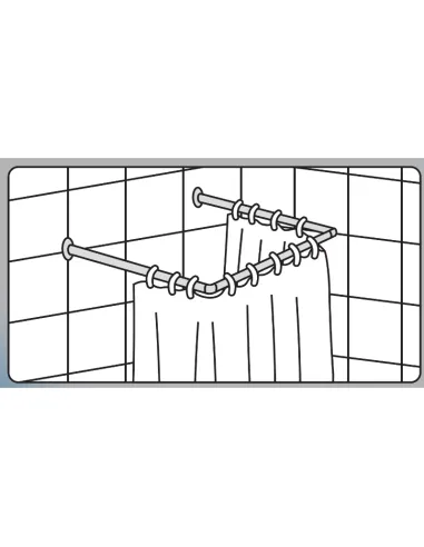 Штанга для шторки П-образная Mixxus CRA-U-80x80x80 (AC3592) универсальная, алюминий