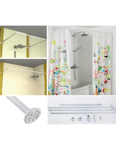 Штанга для шторки П-подібна Mixxus CRA-U-80x80x80 (AC3592) універсальна, алюміній.