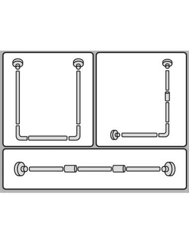 Штанга для шторки П-образная Mixxus CRA-U-90x90x90 (AC3593) универсальная, алюминий